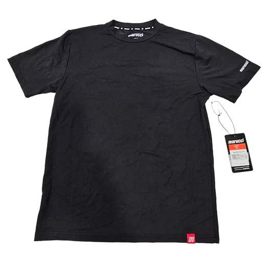 Marucci Performance Black YM Shirt - Polyester Baseball Tee - Kids Youth Medium