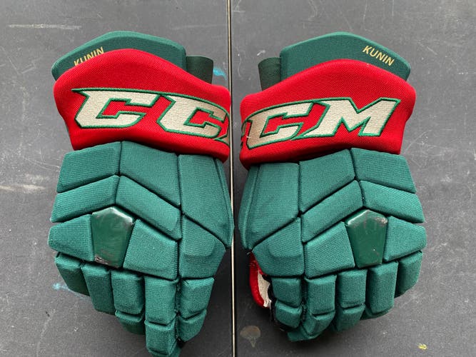 CCM HGTK Tacks Pro Stock 14" Hockey Gloves Wild Green 3528