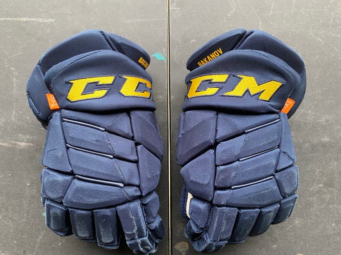 CCM JetSpeed FT1 Pro Stock Hockey Gloves 15" Navy Blue 3518