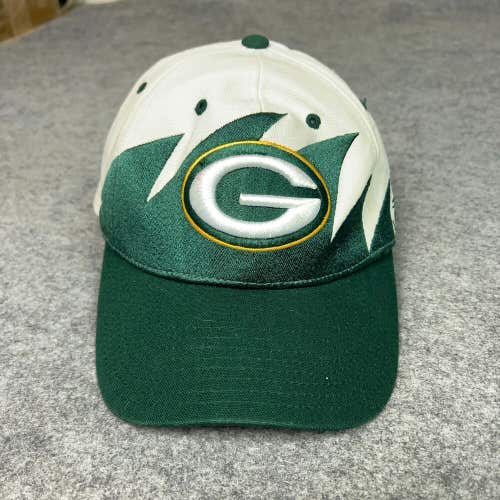Green Bay Packers Mens Hat Cap Adjustable Green White Sharktooth Reebok Football