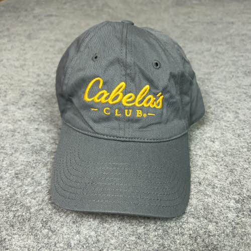 Cabelas Mens Hat Adjustable Gray Gold Cap Outdoor Logo Casual Strapback Dad Logo