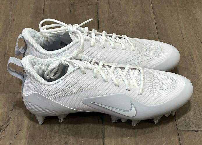 Size 8 Men’s Nike Alpha Huarache 8 Pro Lacrosse Cleats White LAX