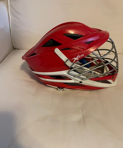 Cascade XRS Lacrosse Helmet - Red with Chrome Facemask (retail: $350)