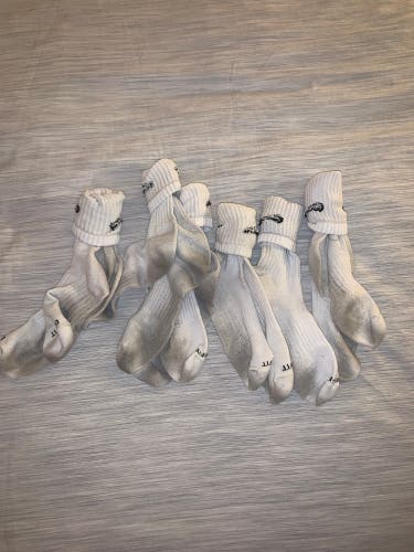 White Used Large Nike Socks