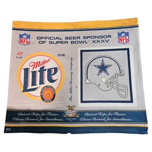 NFL Dallas Cowboys Miller Lite Blanket 50x58 - Promo Superbowl Wall Decor 2001