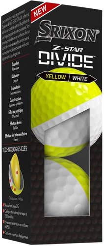 Srixon Z-Star Divide Golf Balls (White/Yellow, Spinskin, 3pk) 1 Sleeve 2023 NEW
