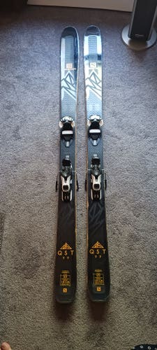 Used Men's Salomon 183 cm All Mountain QST 99 Skis With Bindings Max Din 11