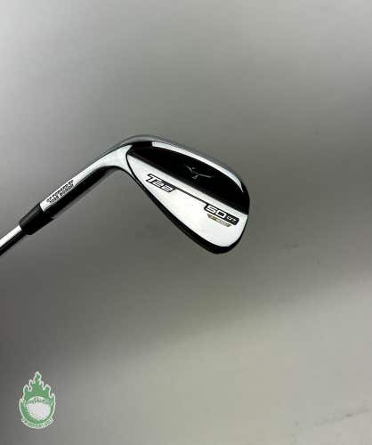 Used LH Mizuno T22 Satin Chrome S Grind Wedge 50*-07 TI S400 Stiff Steel Golf