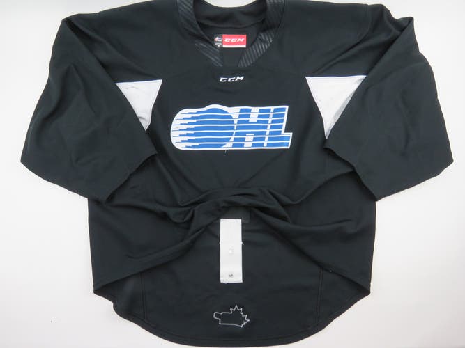 CCM Practice Worn Authentic OHL Pro Stock Ice Hockey Jersey Black Size 58 GOALIE