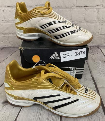 Adidas 462807 +Absolado IN J Unisex Indoor Soccer Shoes White Gold Black US 1.5