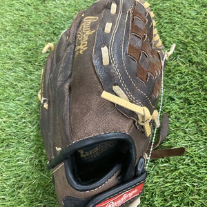 Brown Used Kid Pitch (9YO-13YO) Rawlings Highlight Series Right Hand Throw Infield Baseball Glove 11