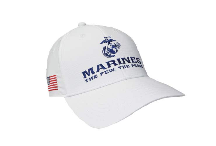 NEW TaylorMade Custom Radar Marines White/Navy Adjustable Golf Hat/Cap