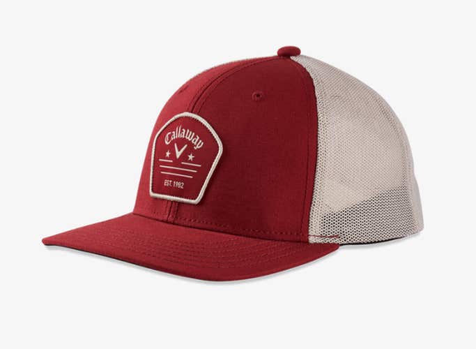NEW Callaway Trucker Dark Red Adjustable Golf Hat/Cap
