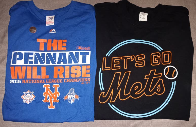 LOT OF TWO Adult XL New York Mets MLB T-Shirts BNWOT