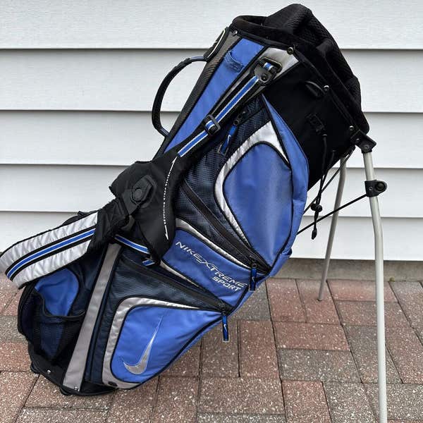 Nike Extreme Sport 8 Way Golf Stand Bag Dual Straps Blue Black