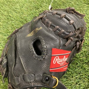 Used Black Rawlings Highlight Series Right Hand Throw Catcher's Glove 32.5"