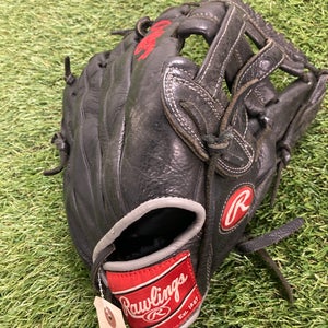 Black Used Kid Pitch (9YO-13YO) Rawlings Select Pro Lite Right Hand Throw Outfield Baseball Glove 12