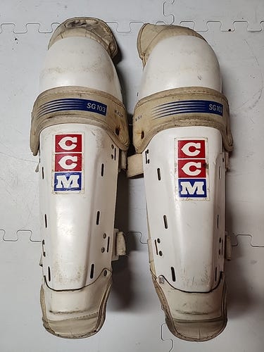 Vintage Rare CCM SG103 Senior Ice Hockey Shin guards size M 16.5"
