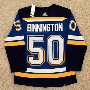 Adidas St. Louis Blues 'Jordan Binnington' #50 Primegreen Home Blue Custom Pro Jersey
