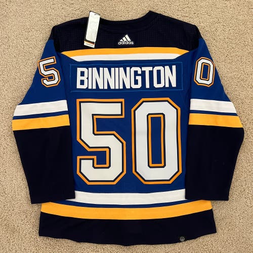 Adidas St. Louis Blues 'Jordan Binnington' #50 Primegreen Home Blue Custom Pro Jersey