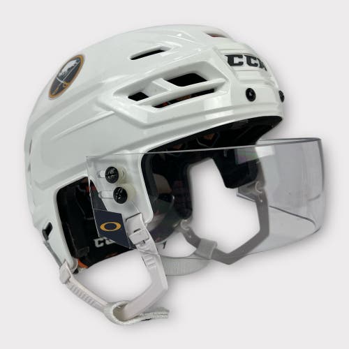 Pro Stock Medium CCM Resistance Buffalo Sabres Used Hockey Helmet Cronholm