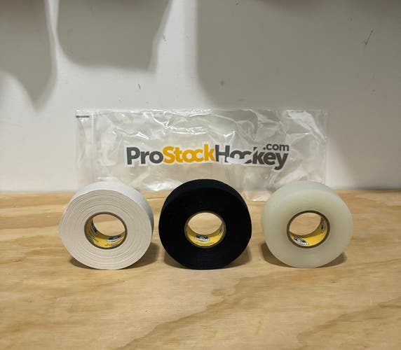 Pack of 3 rolls of black, white and clear tape