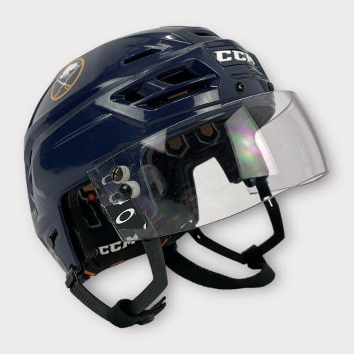 Pro Stock Medium CCM Resistance Buffalo Sabres Used Hockey Helmet Cronholm