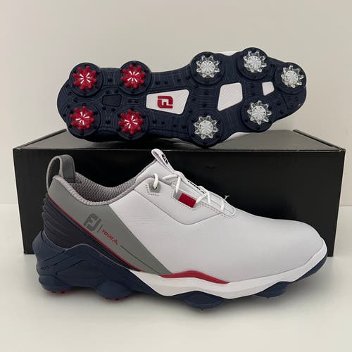 (Size 8.5) FootJoy Tour Alpha Golf Shoes 'White Navy' (55500) Men's