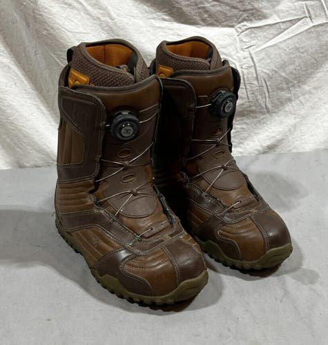 DC Patrol Boa-Coiler Brown Leather All-Mountain Snowboard Boots US 7.5 EU 40