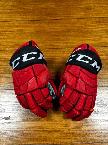 New Jersey Devils Pro Stock CCM Pro 14” Gloves *Game Used Yegor Sharangovich