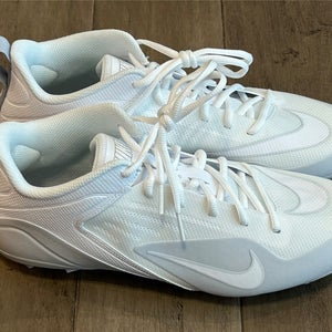 Size 9 Men’s Nike Alpha Huarache 8 Varsity Lacrosse Cleats White LAX