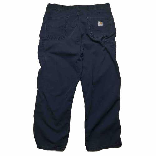 Carhartt Flame Resistant Midweight Canvas Pant Loose Fit Navy Blue Men's 38x30