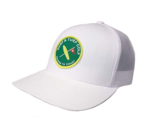 NEW Surf & Turf Golf Course To Coast #10 White Adjustable Snapback Golf Hat/Cap