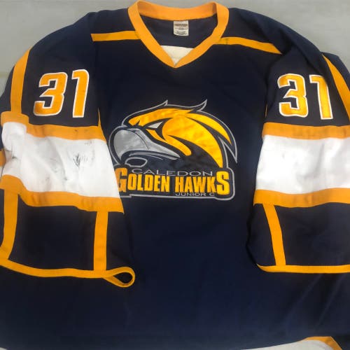 Caledon Golden Hawks goalie cut jersey #31