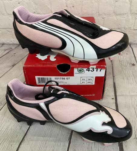 PUMA V5.08 SL FG J Youth Soccer Cleats Colors Black White Pink Lady US Size 6.5