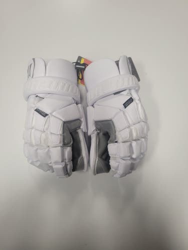 New Goalie Warrior Nemesis White Lacrosse Gloves 12" Medium