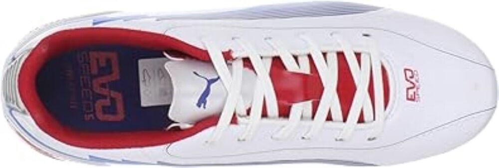 Puma Youth Unisex Evospeed 5 FG White Blue Red Soccer Cleats US Size 6