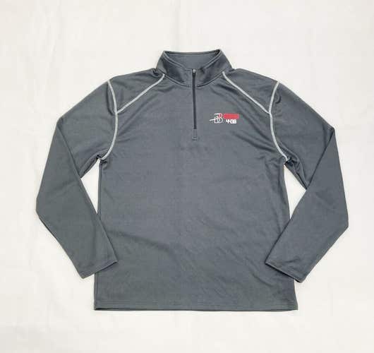 Badger Sport 1/4 Zip Long Sleeve Collared Jacket Men's L Gray 4438
