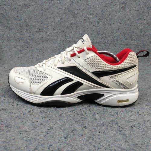 Reebok Pheehan Mens 10.5 4E WIDE Road Running Shoes White Trainers Sneakers Gym