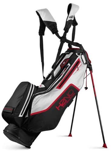 Sun Mountain H2NO Litespeed Golf Stand Bag 4-Way Black-White-Red New #91238