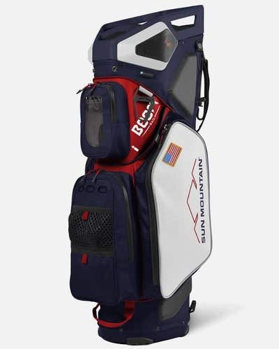 Sun Mountain Boom Cart Bag 14-Way Divider USA Navy/White/Red New w/ Tags #91243