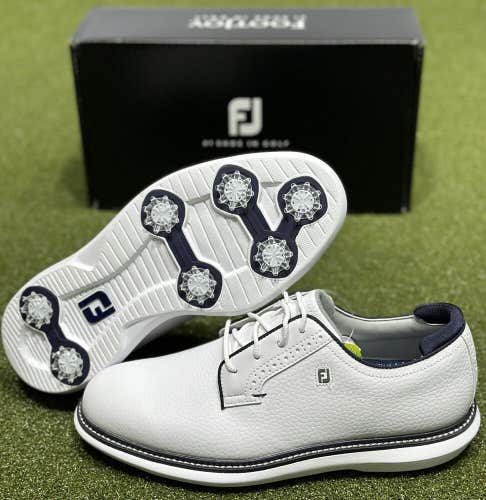 NEW FootJoy 2024 Traditions Leather Golf Shoes 57938 White/Navy - Choose Size