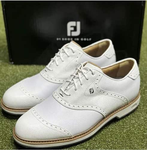 FootJoy DryJoys Premiere Wilcox Golf Shoes 54322 White 10.5 Medium D NEW #90313