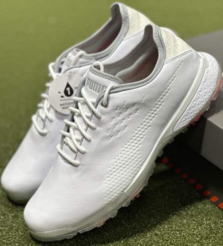 Puma PROADAPT Delta Leather Mens Golf Shoes White 10.5 Medium (D) New #84914