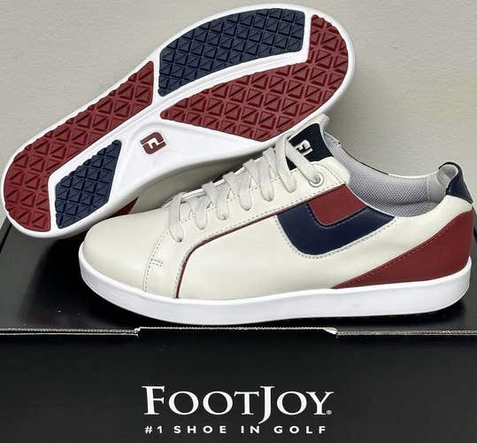 NEW FootJoy Links Womens Previous Season Golf Shoes Bone/Burgundy Size 7 Medium