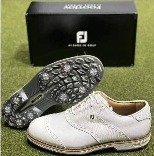 FootJoy DryJoys Premiere Wilcox Golf Shoes 54322 White 10 Medium D NEW #90312