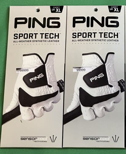 PING Sport Tech Mens Golf Glove 2-Pack Lot Bundle Cadet Extra Large XL #99999