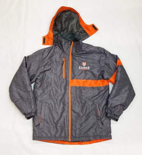 Holloway Full Zip Insulated Weather-Resistant Jacket Mens L Gray Orange 229189