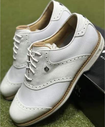 FootJoy DryJoys Premiere Wilcox Golf Shoes 54322 White 11.5 Medium D NEW #90315