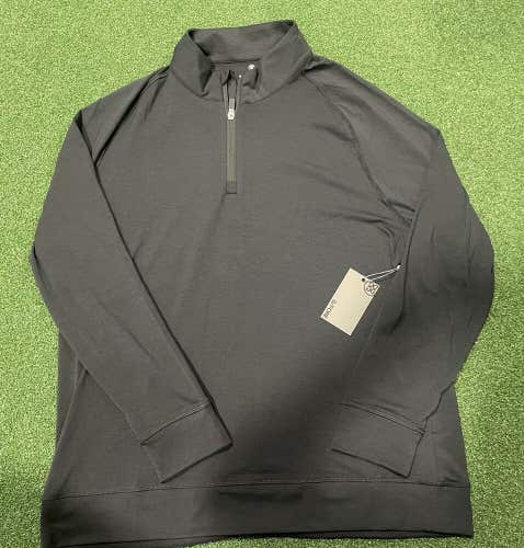 G/Fore Golf Luxe Staple Mid Layer Pullover Onyx Black G4MS21K79 Men's Size XL